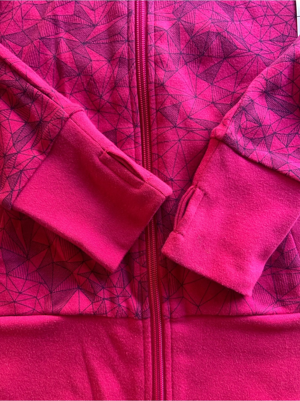 Bench Hot Pink Zip-Up Hoodie Jacket with Geometric Print Medium - Picture 14 of 16